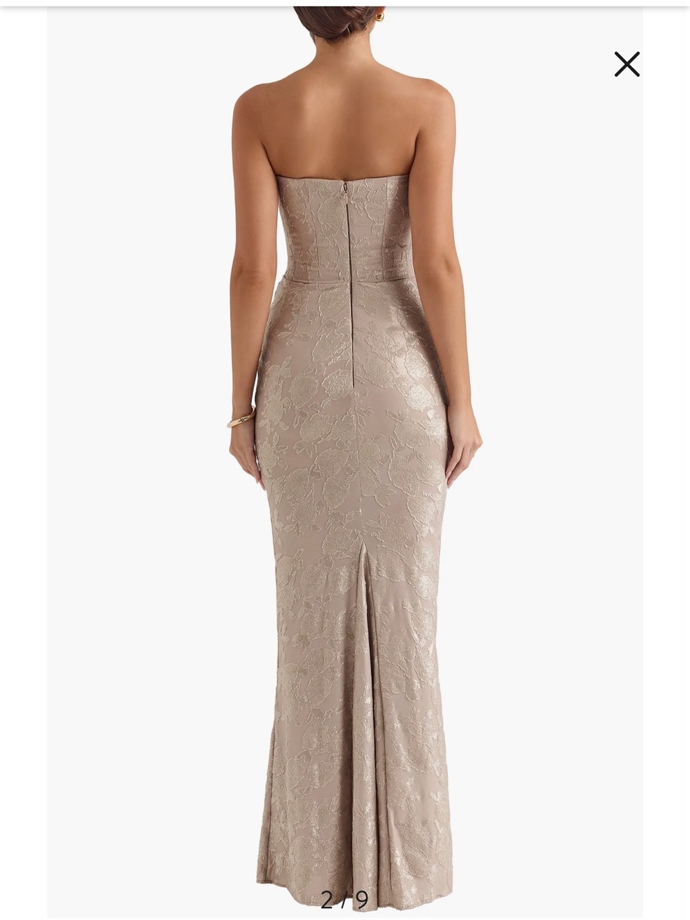 House of CB Persephone Gold Jacquard Corset Gown - Picture 3 of 5